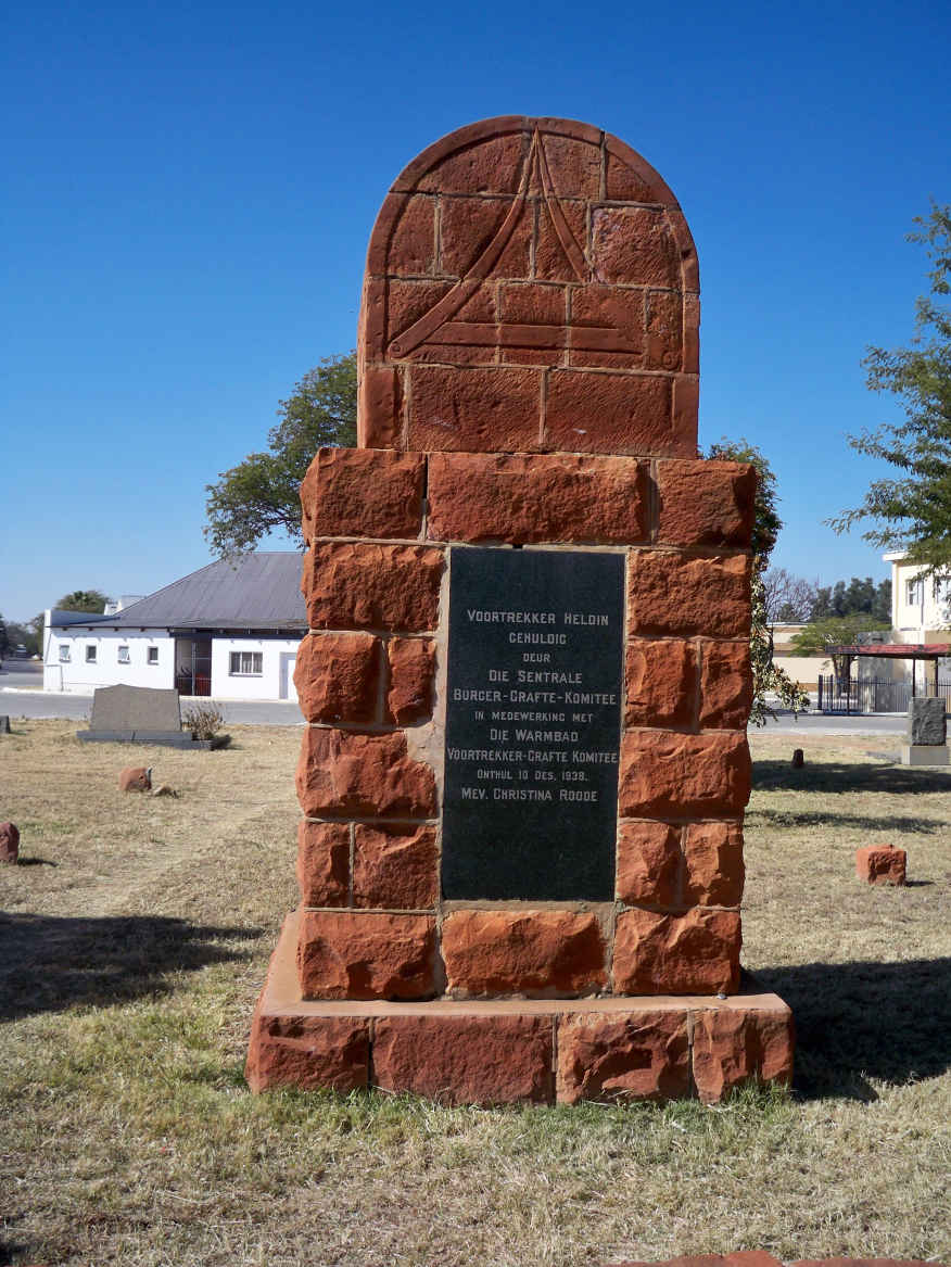 Gedenksteen opgerig aan 'n Voortrekker Heldin