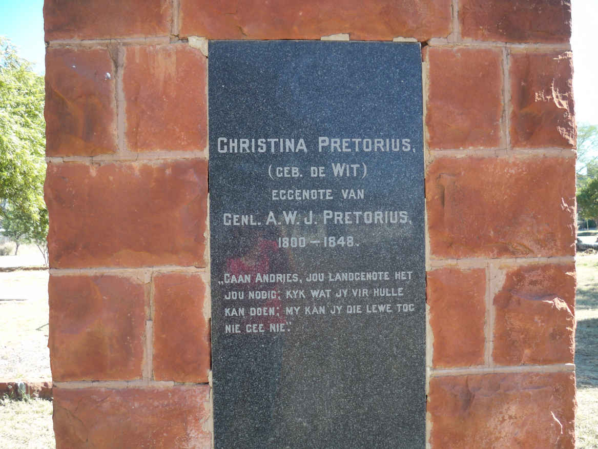 PRETORIUS Christina nee DE WIT 1800-1848