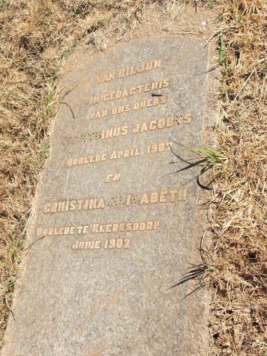 BILJON Marthinus Jacobus, van -1907 &amp; Christina Elizabeth -1902