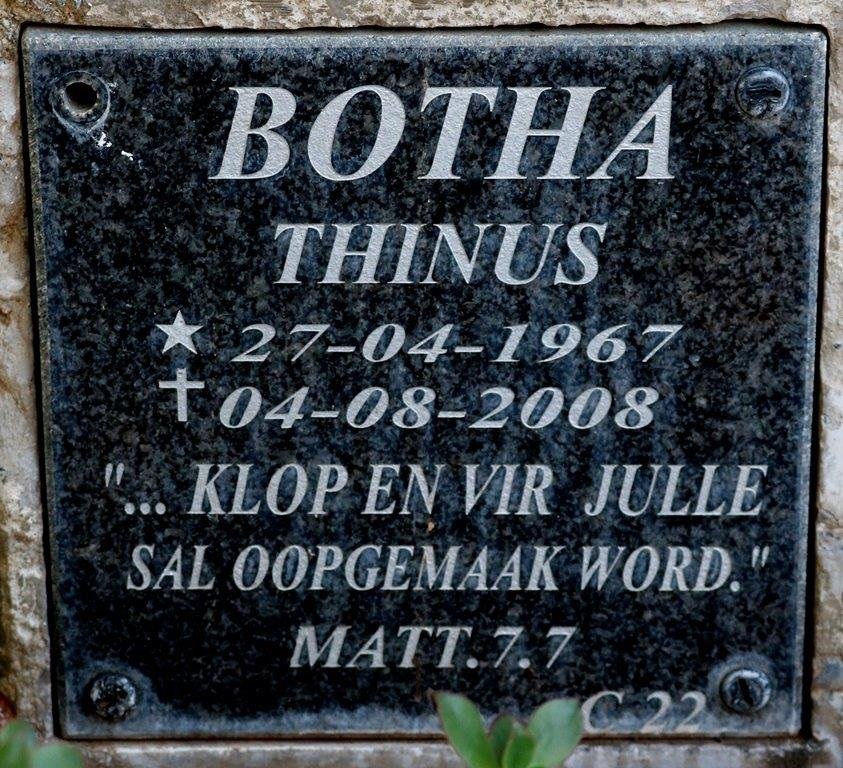 BOTHA Thinus 1967-2008
