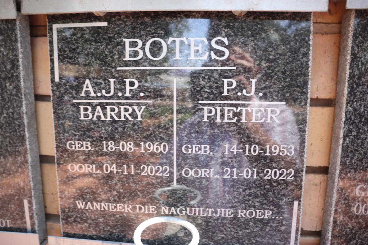 BOTES P.J. 1953-2022 :: BOTES A.J.P. 1960-2022