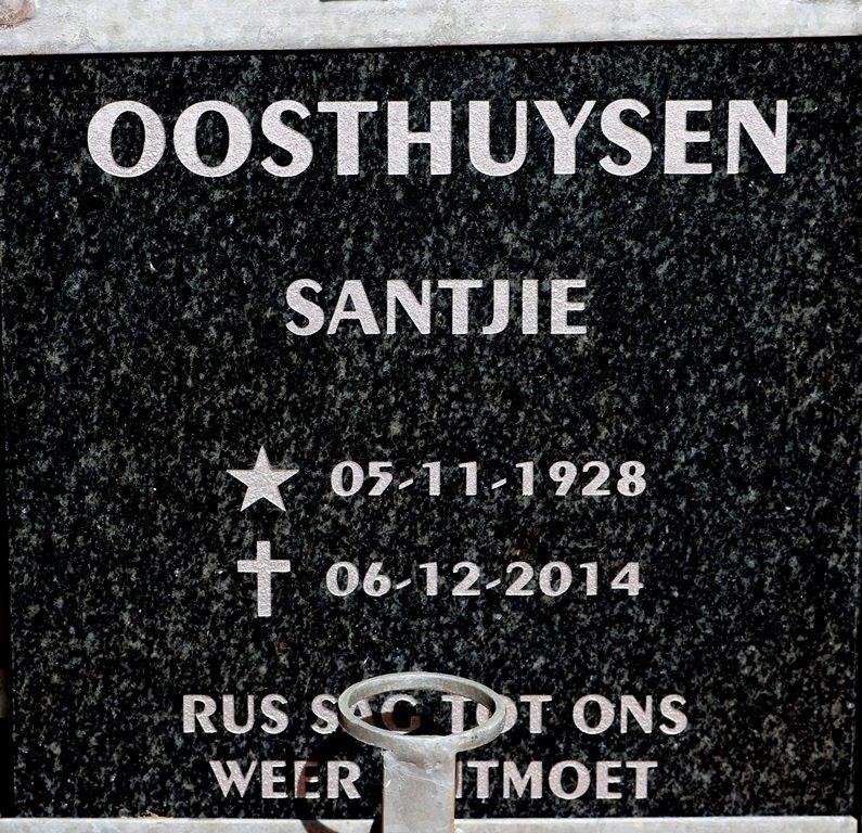 OOSTHUYSEN Santjie 1928-2014