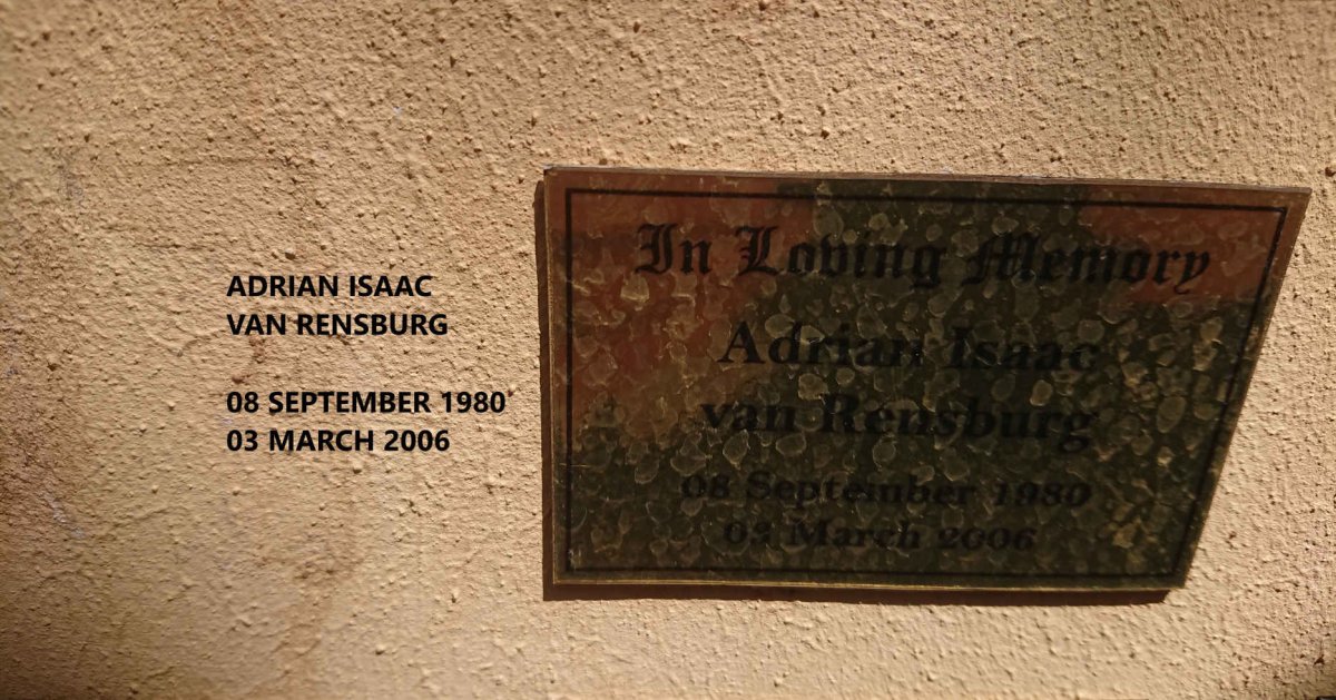 RENSBURG Adrian Isaac, van 1980-2006