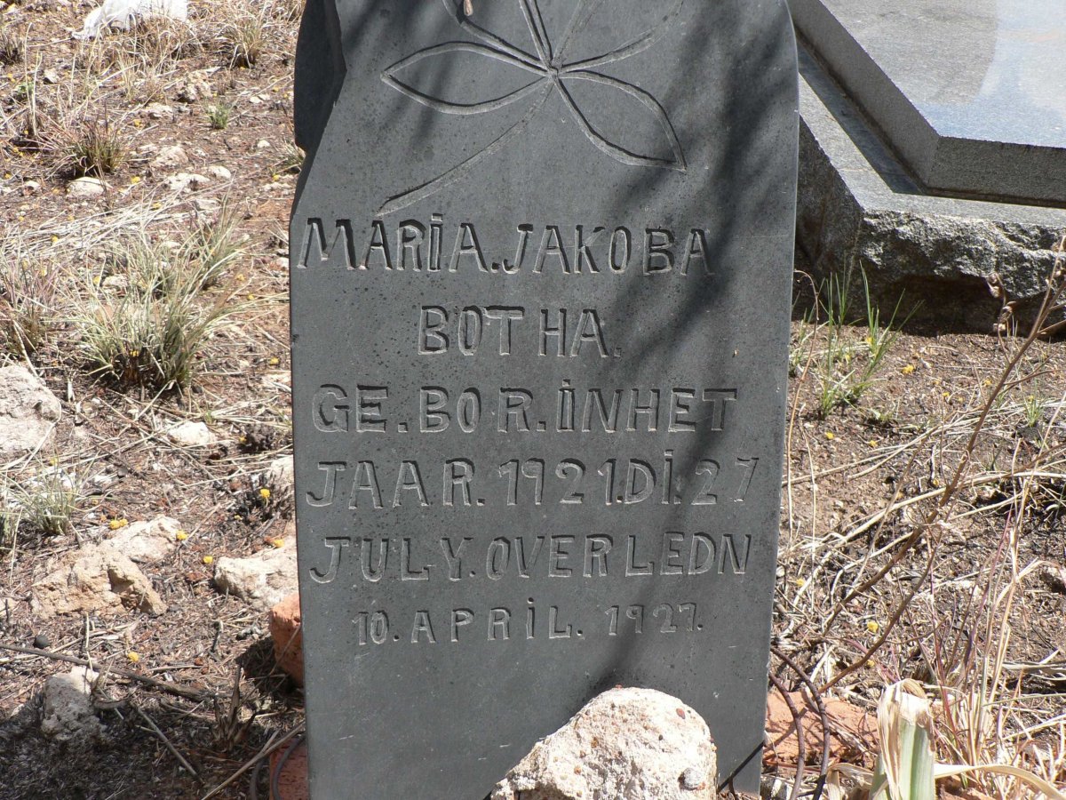 BOTHA Maria Jakoba 1921-1927