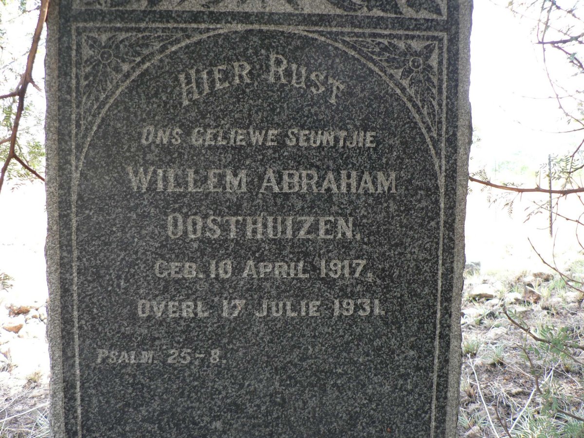OOSTHUIZEN Willem Abraham 1917-1931