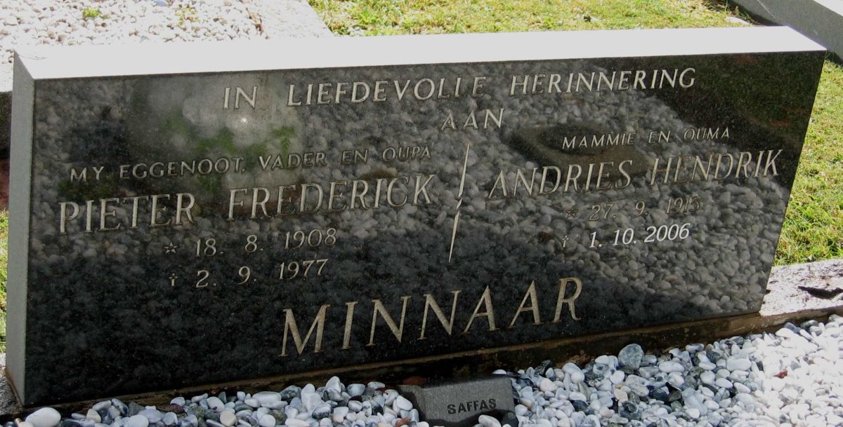 MINNAAR Pieter Frederick 1908-1977 &amp;  Andries Hendrik POTGIETER 1915-2006