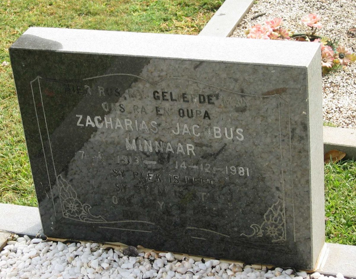 MINNAAR Zacharias Jacobus 1913-1981