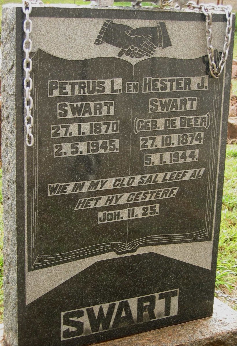 SWART Petrus Lafras 1870-1945 &amp; Hester Jacoba DE BEER 1874-1944