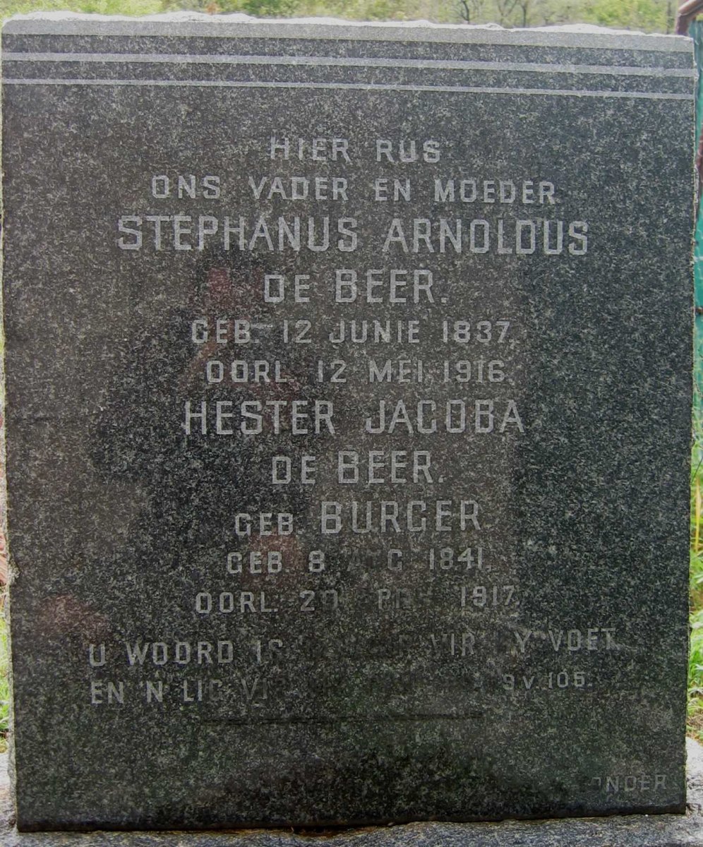BEER Stephanus Arnoldus, de 1837-1916 &amp;  Hester Jacoba BURGER 1841-1917