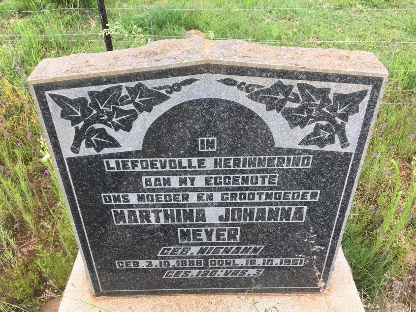 MEYER Marthina Johanna nee NIEMANN 1888-1961