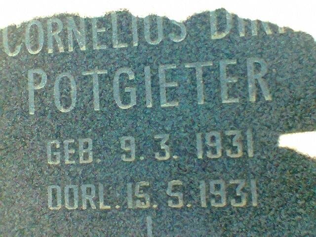 POTGIETER Cornelius Dirk 1931-1931
