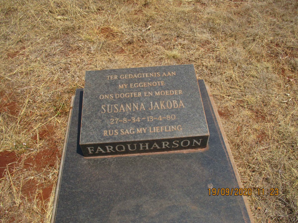 FARQUHARSON Susanna Jakoba 1934-1980