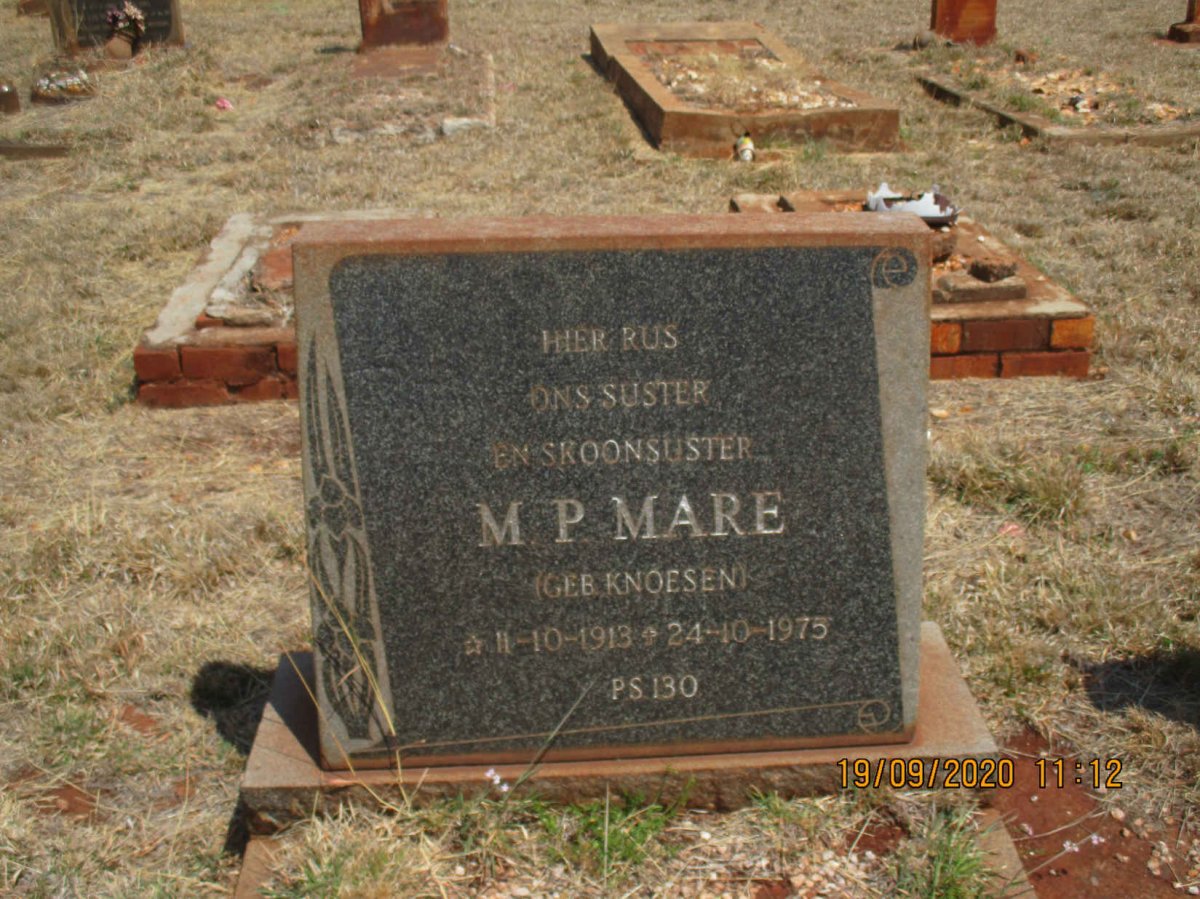 MARE M.P. nee KNOESEN 1913-1975