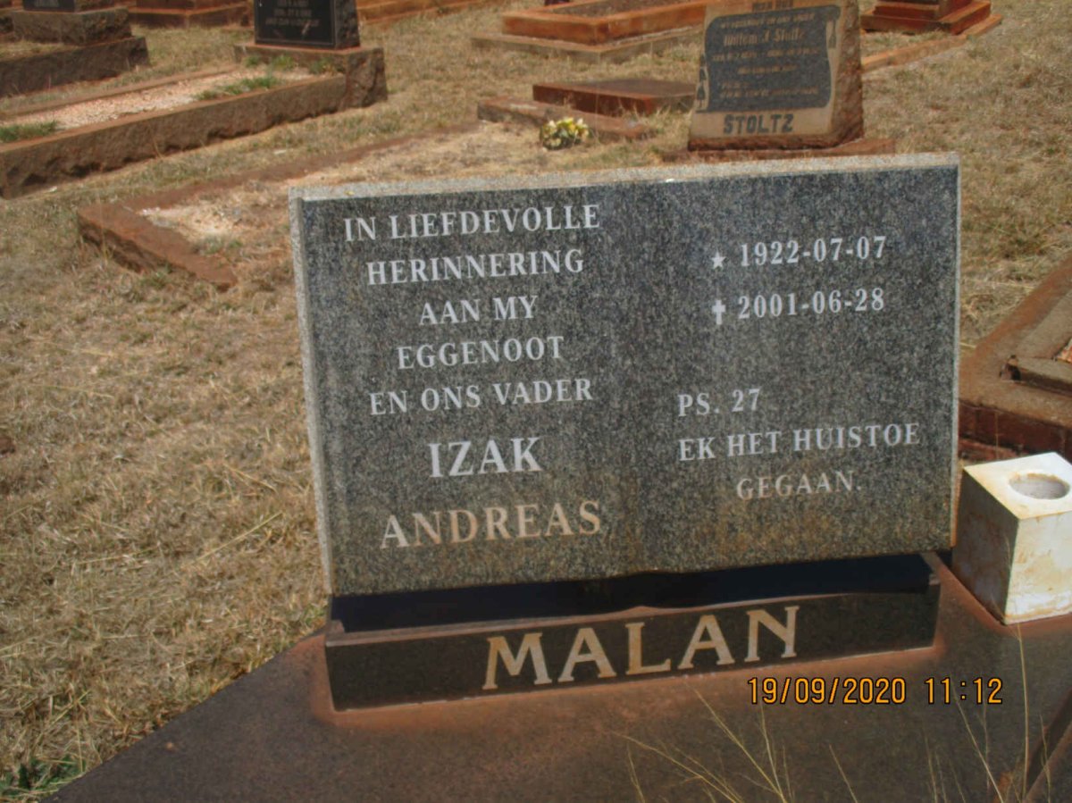 MALAN Izak Andreas 1922-2001