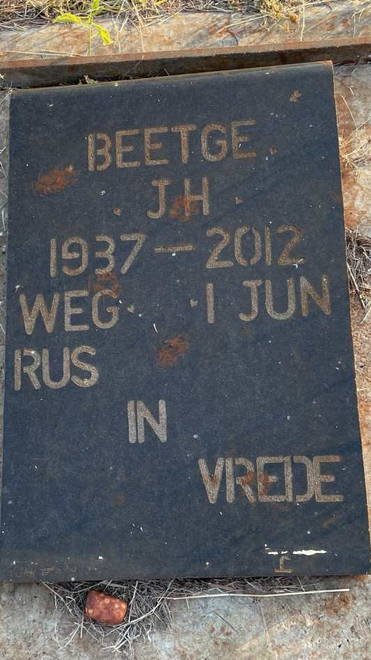 BEETGE J.H. 1937-2012