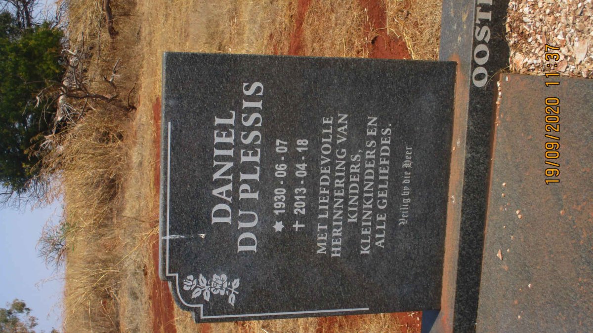OOSTHUYSEN Daniel du Plessis 1930-2013 &amp; Cornelia Maria 1944-1998