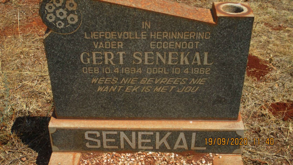 SENEKAL Gert 1894-1962 &amp; Grietha 1900-1976
