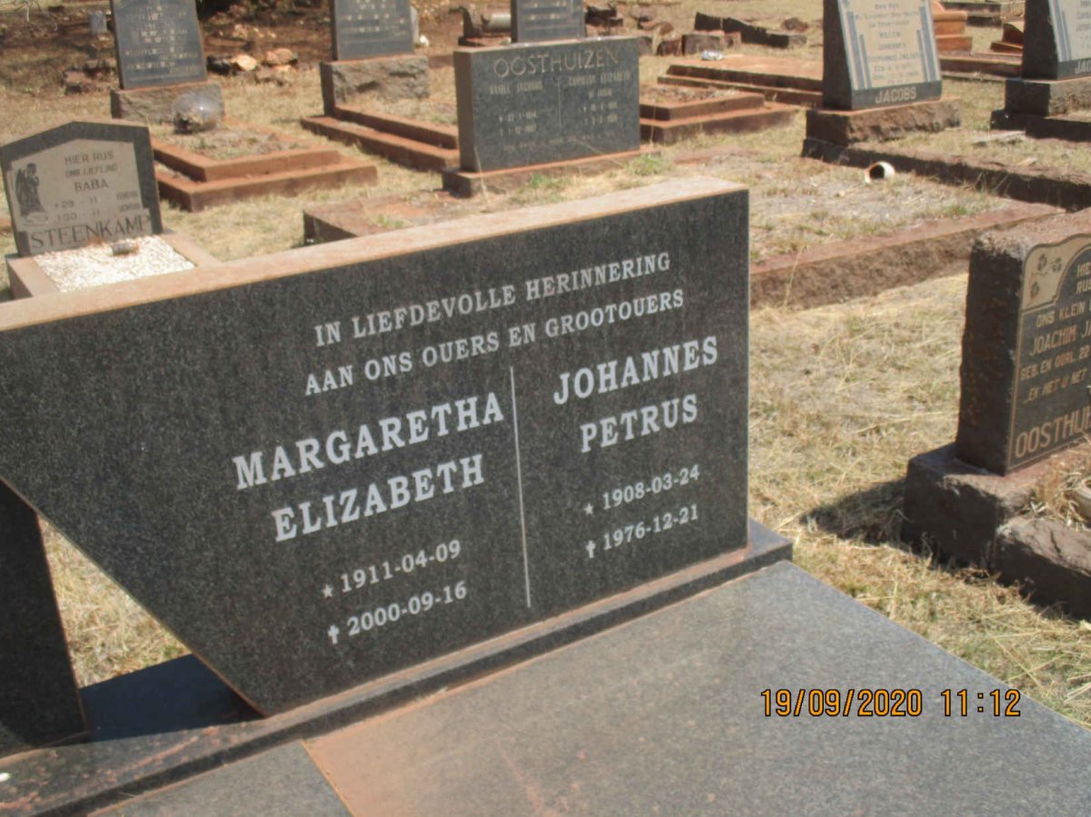 SWART Johannes Petrus 1908-1976 &amp; Margaretha Elizabeth 1911-2000