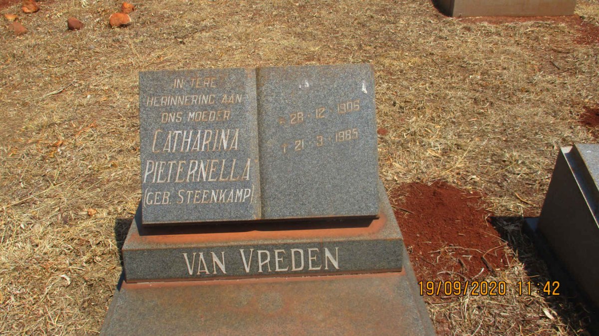VREDEN Catharina Pieternella, van nee STEENKAMP 1906-1985