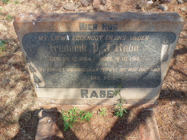 RABE Frederik P.J. 1884-1915