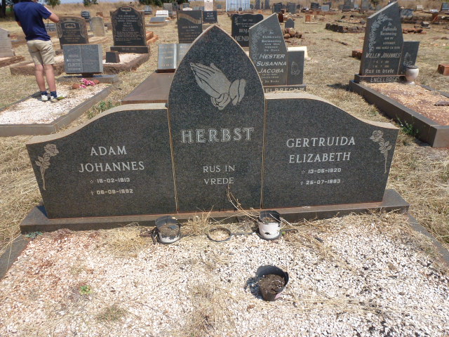 HERBST Adam Johannes 1913-1982 &amp; Gertruida Elizabeth 1920-1983