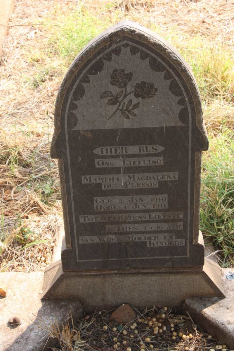 PLESSIS Martha Magdalena, du 1940-1941
