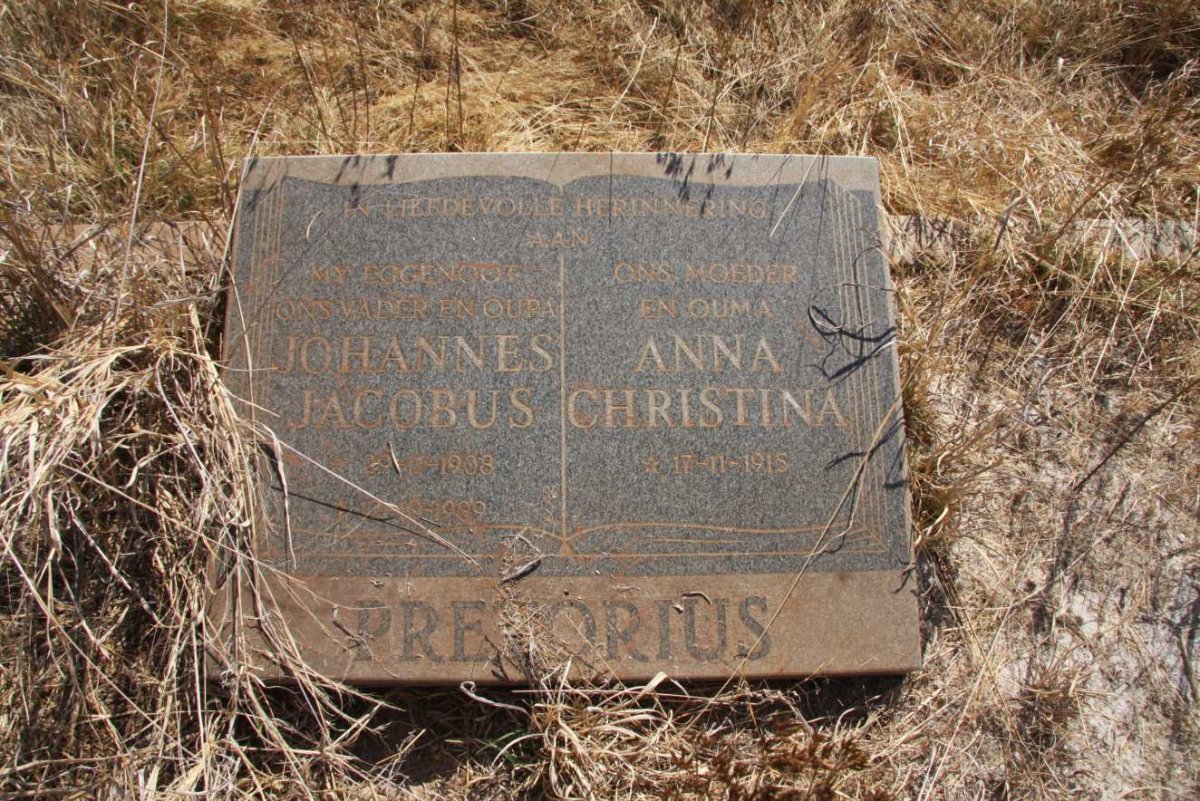 PRETORIUS Johannes Jacobus 1908-1989 &amp; Anna Christina 1915-