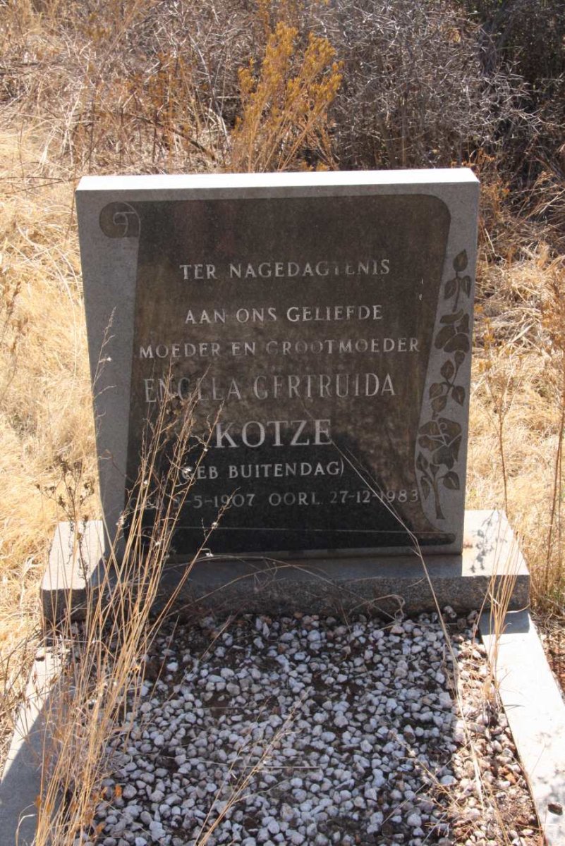 KOTZE Engela Gertruida nee BUITENDAG 1907-1983