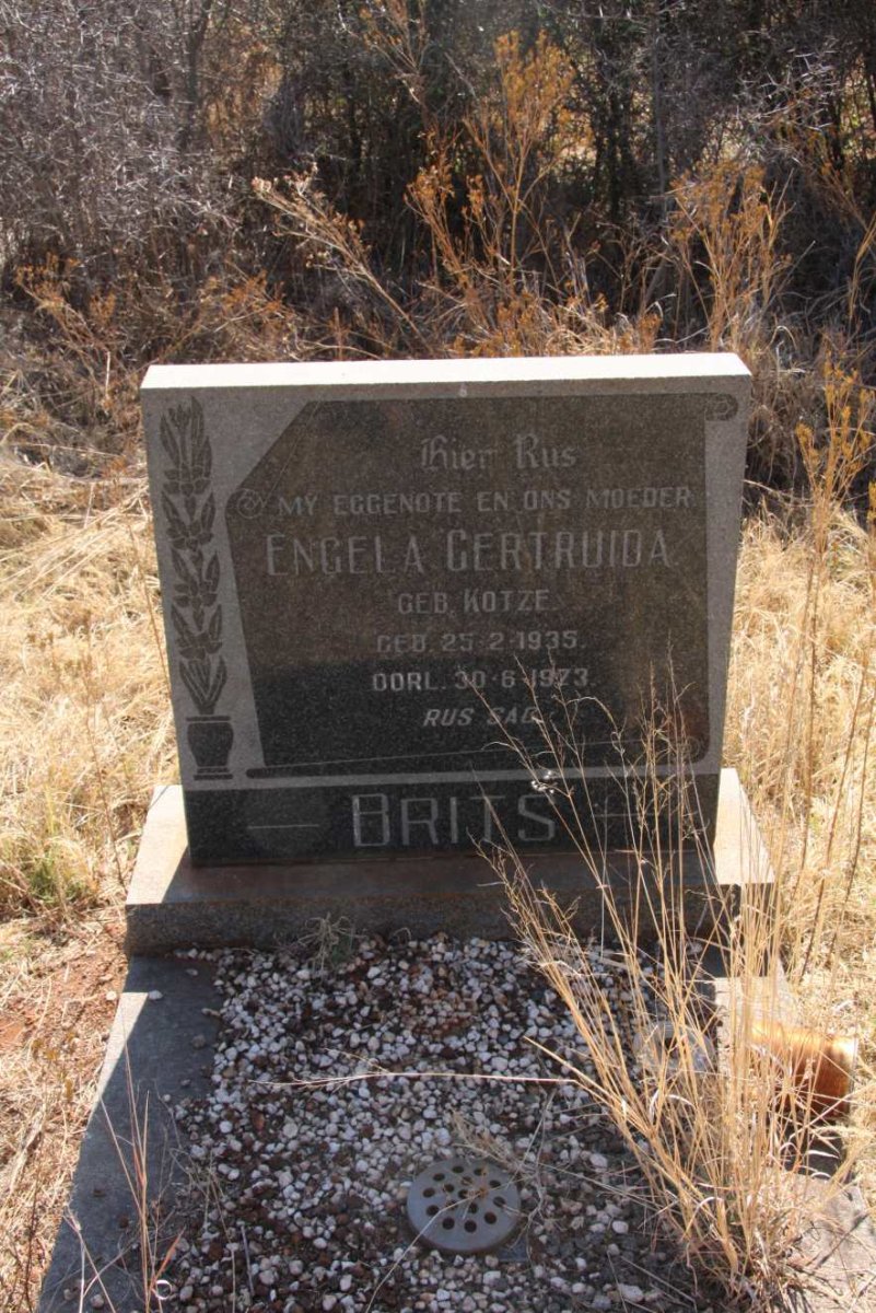 BRITS Engela Gertruida nee KOTZE 1935-1973