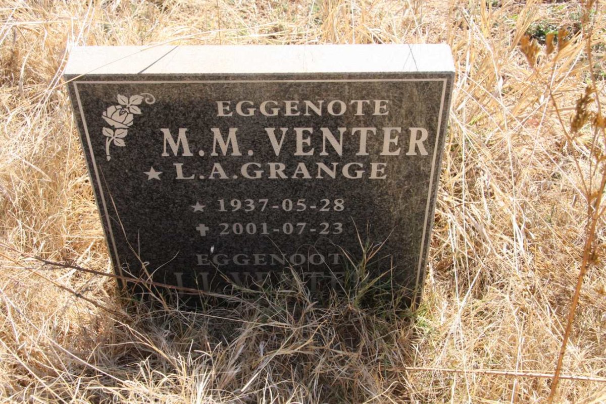 VENTER M.M. nee LA GRANGE 1937-2001