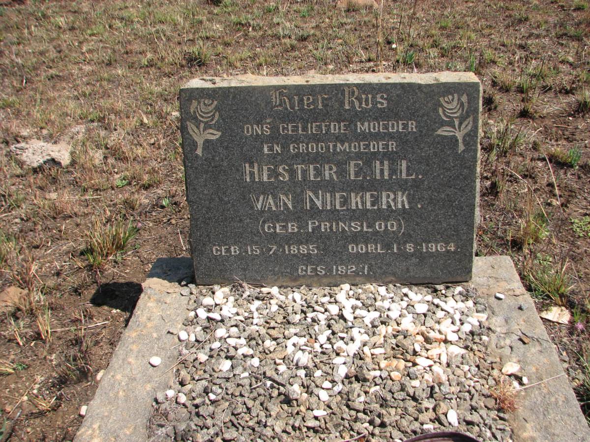 NIEKERK Hester E.H.L., van nee PRINSLOO 1885-1964