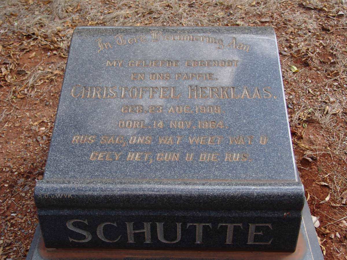 SCHUTTE Christoffel Herklaas 1909-1964