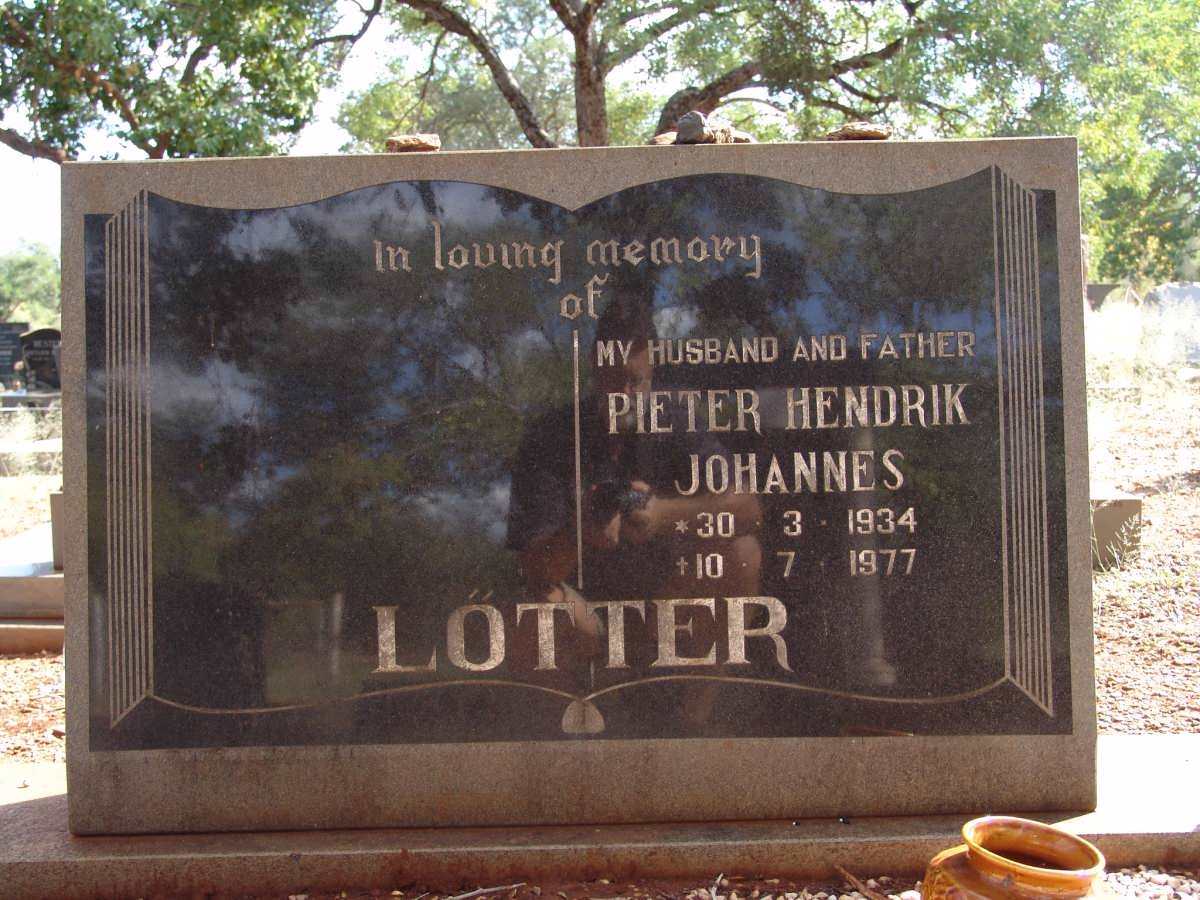 LOTTER Pieter Hendrik Johannes 1934-1977
