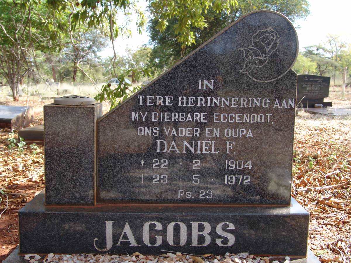 JACOBS Daniel F. 1904-1972