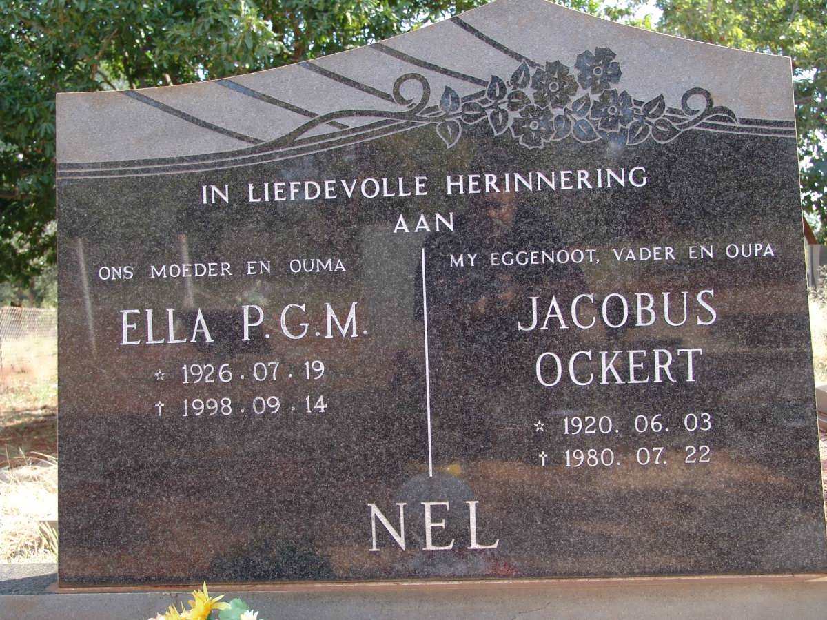 NEL Jacobus Ockert 1920-1980 &amp; Ella P.G.M. 1926-1998
