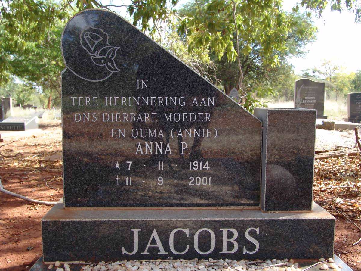 JACOBS Anna P. 1914-2001