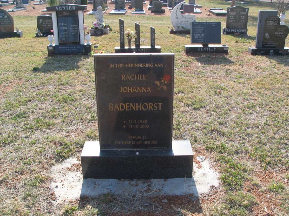 BADENHORST Rachel Johanna 1930-2003