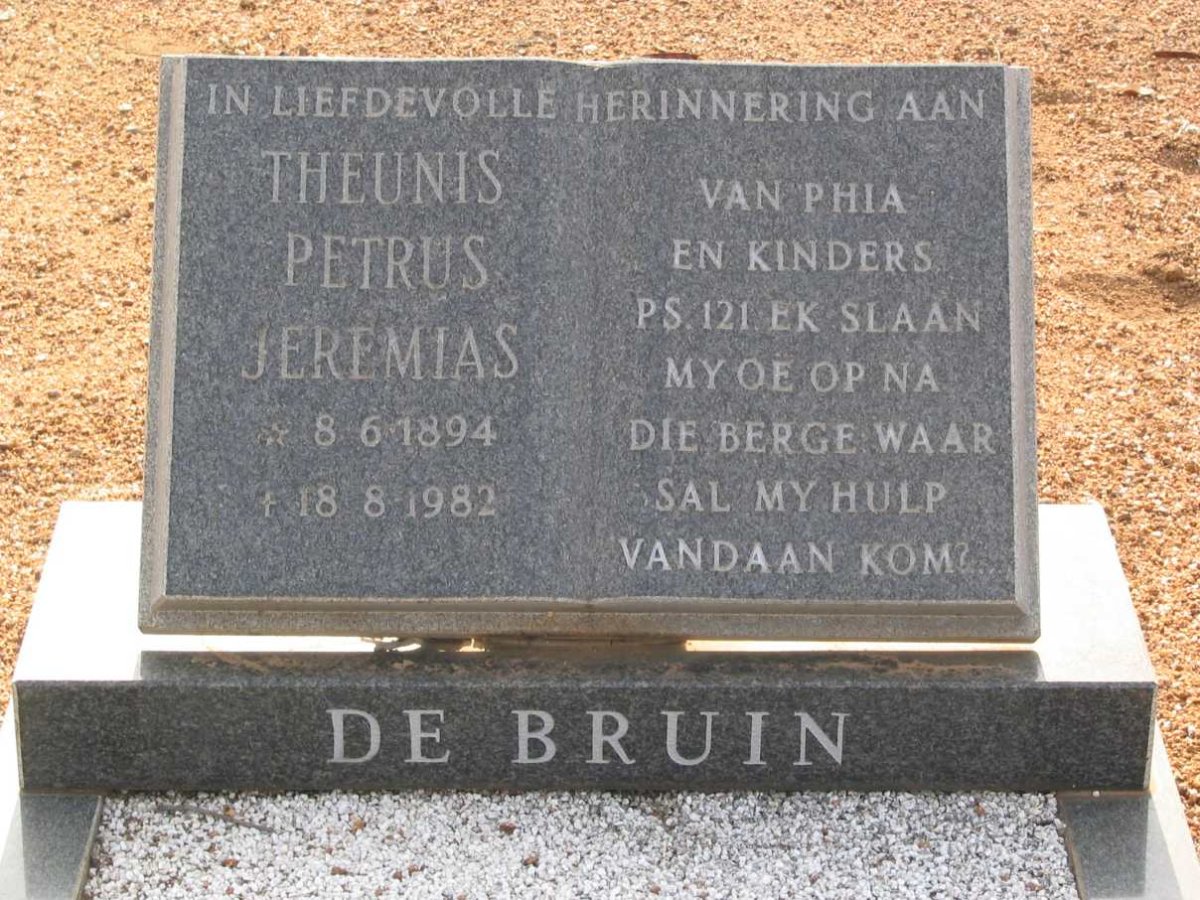 BRUIN Theunis Petrus Jeremias, de 1894-1982