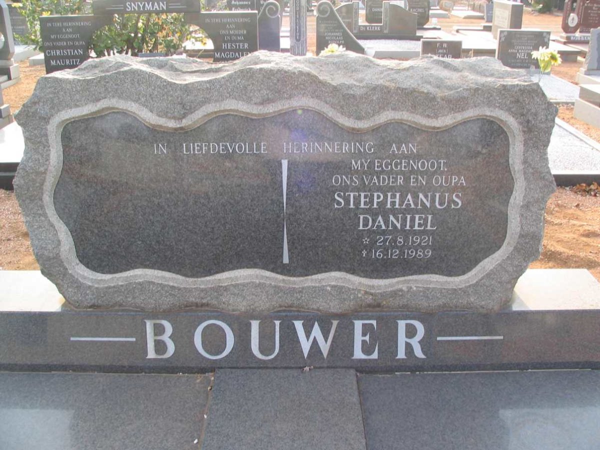 BOUWER Stephanus Daniel 1921-1989