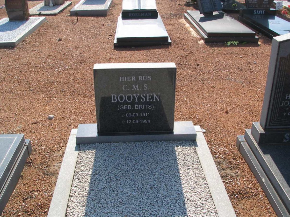 BOOYSEN C.M.S. nee BRITS 1911-1994