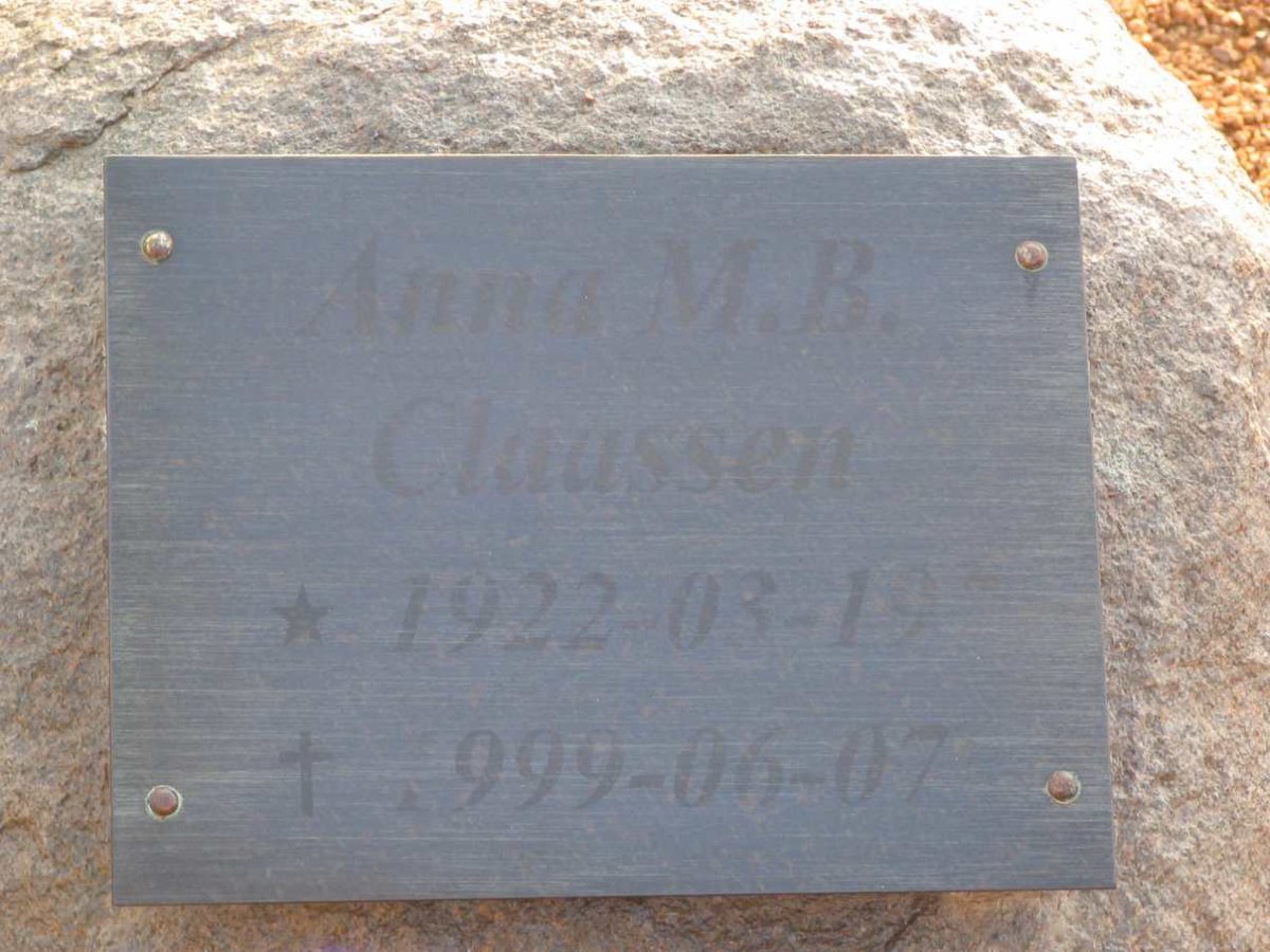 CLAASSEN Anna M.B. 1922-1999