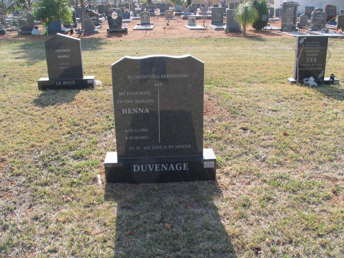 DUVENAGE Henna 1942-2001