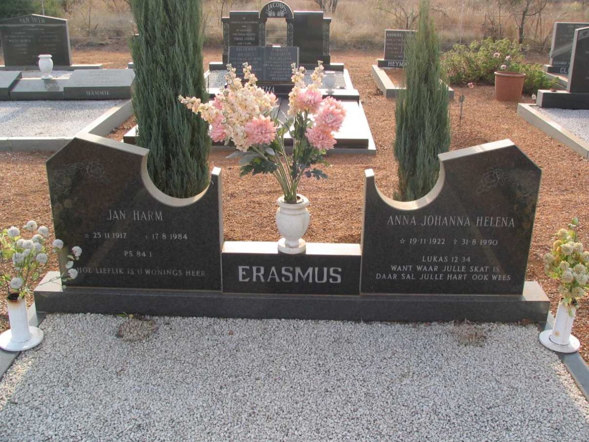 ERASMUS Jan Harm 1917-1984 &amp; Anna Johanna Helena 1922-1990