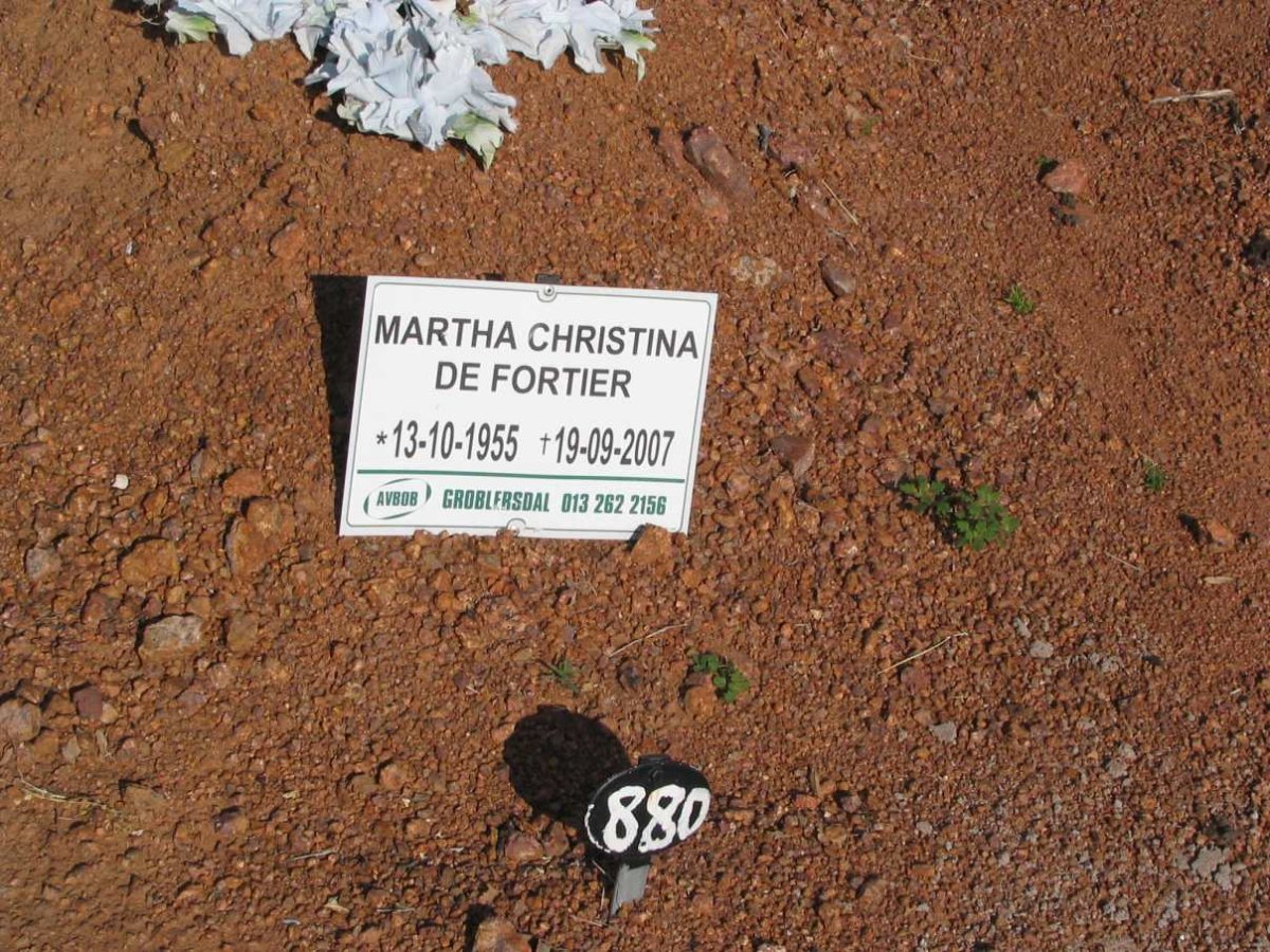 FORTIER Martha Christina, de 1955-2007