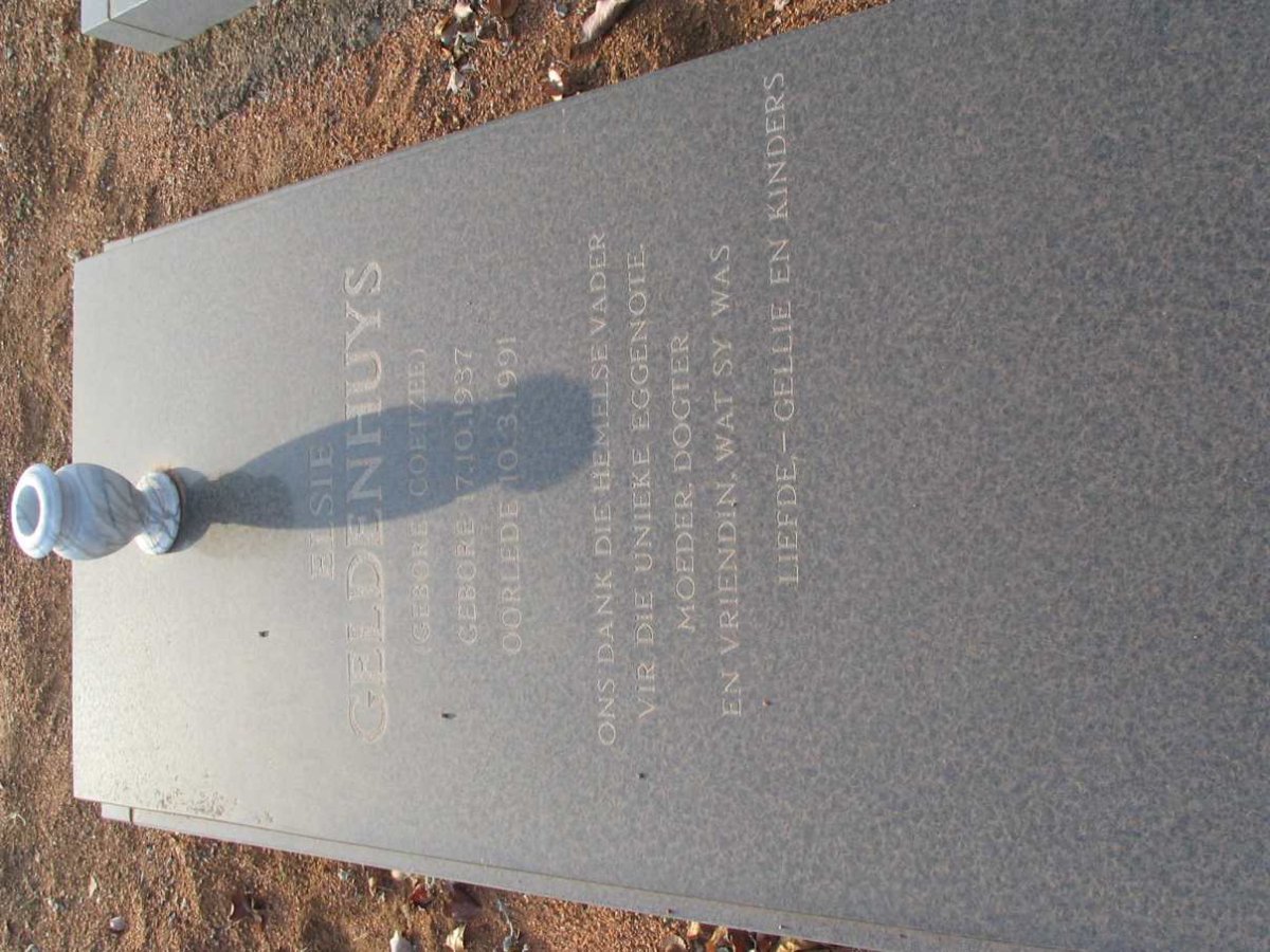 GELDENHUYS Elsie nee COETZEE 1937-1991