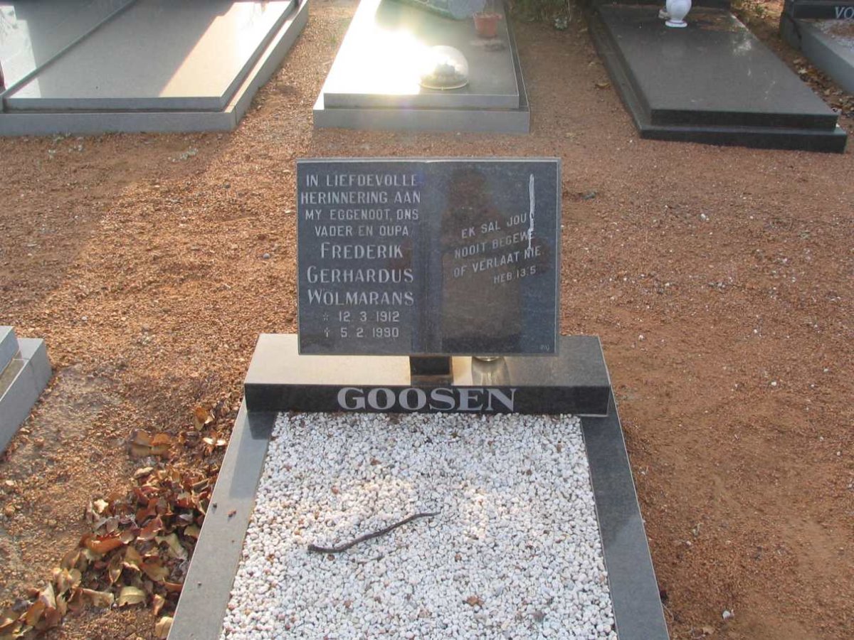 GOOSEN Frederik Gerhardus Wolmarans 1912-1990