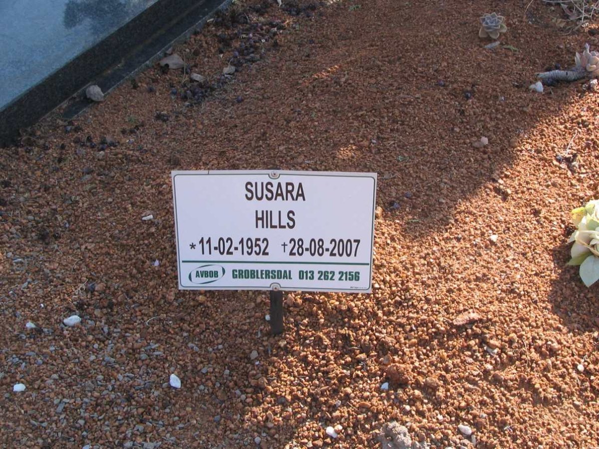 HILLS Susara 1952-2007