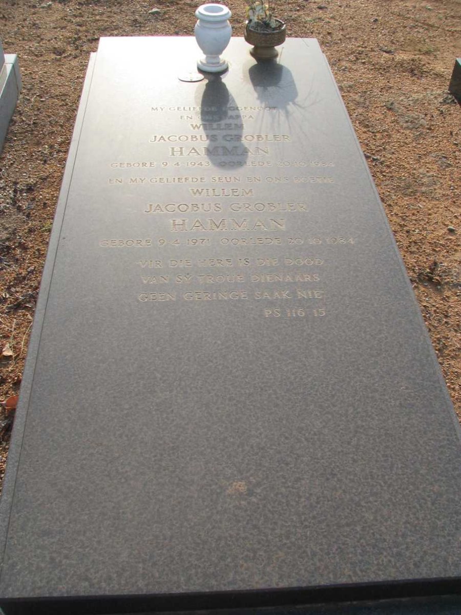HAMMAN Willem Jacobus Grobler 1943-1984 :: HAMMAN Willem Jacobus Grobler 1971-1984