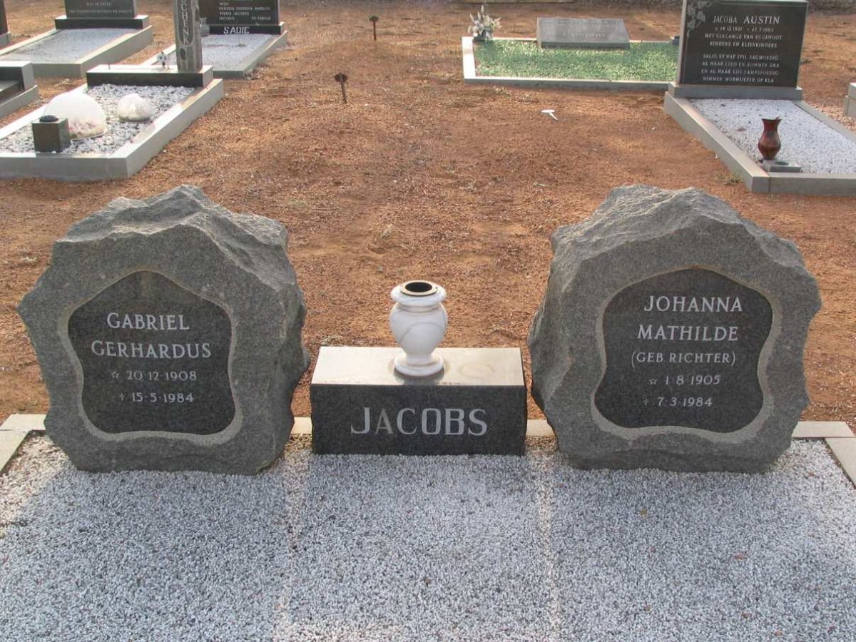 JACOBS Gabriel Gerhardus 1908-1984 &amp; Johanna Mathilde RICHTER 1905-1984
