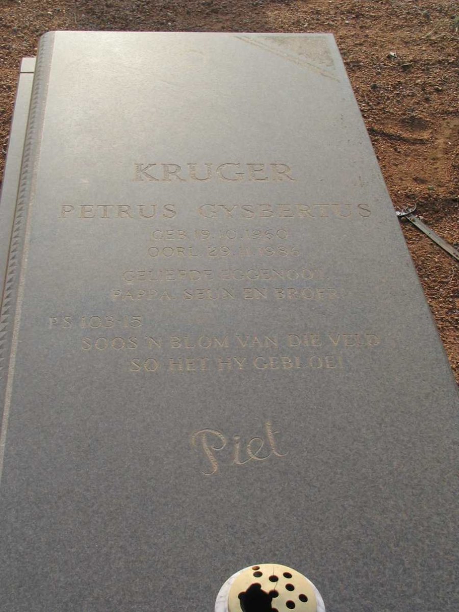 KRUGER Petrus Gysbertus 1950-1986